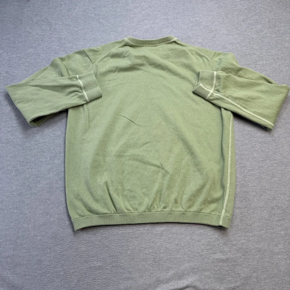 Banana Republic Sweater‎ Mens Large Green Cotton Cashmere V-Neck Knit Pullover